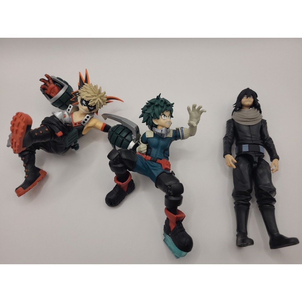 My Hero Academia Figures Lot Of 3 Bandai - Izuku Midoriya, Eraserhead, Katsuki B